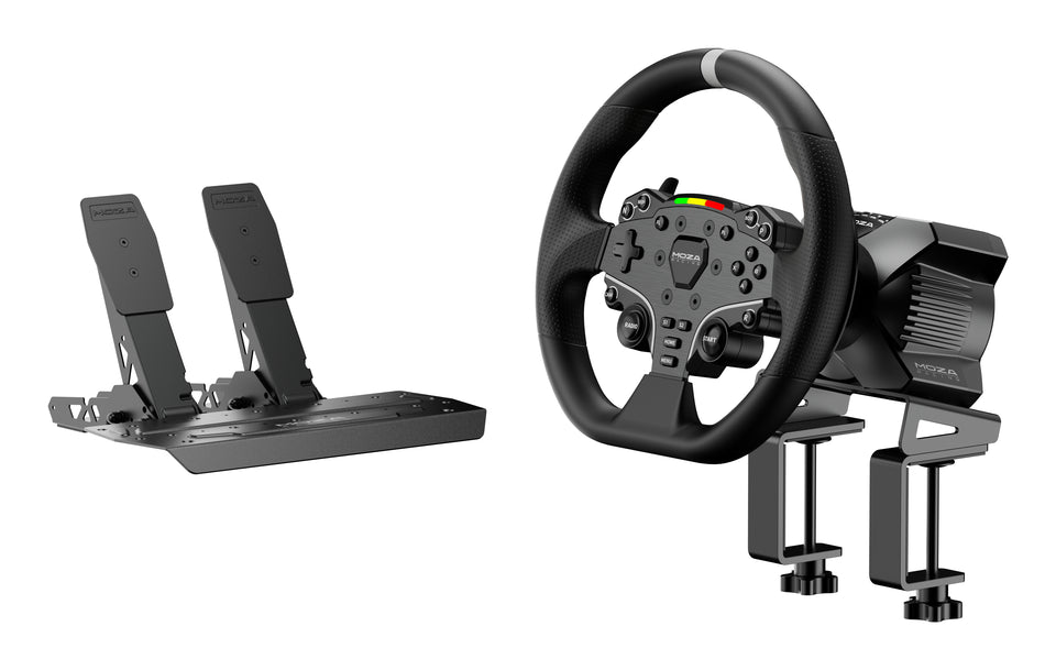 Moza Racing RS074 Gaming-Controller Schwarz Bluetooth/USB Lenkrad + Pedale Digital PC