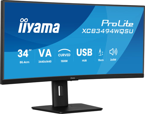 iiyama ProLite XCB3494WQSU-B1 Computerbildschirm 86,4 cm (34") 3440 x 1440 Pixel UltraWide Quad HD LED Schwarz