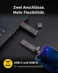 Intenso 3850440 Externes Solid State Drive 250 GB USB Type-A / USB Type-C 3.2 Gen 1 (3.1 Gen 1) Anthrazit