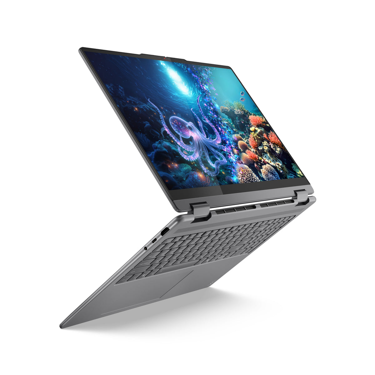 Lenovo Yoga 7 2-in-1 16ILL10 Copilot+ PC Intel Core Ultra 7 258V Hybrid (2-in-1) 40,6 cm (16") Touchscreen 2.8K 32 GB LPDDR5x-SDRAM 1 TB SSD Wi-Fi 7 (802.11be) Windows 11 Pro Schweiz Grau