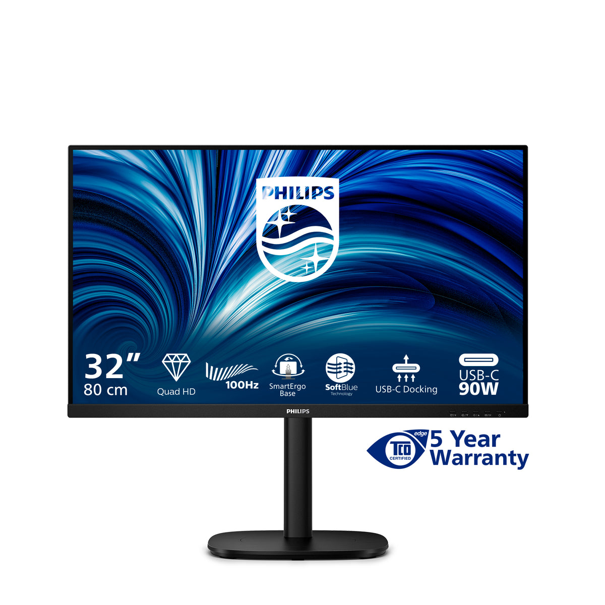Philips 32B2U3601/00 Computerbildschirm 80 cm (31.5") 2560 x 1440 Pixel Quad HD LCD Schwarz