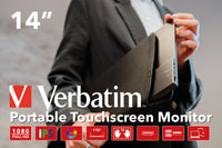Verbatim PMT-14 Computerbildschirm 35,6 cm (14") 1920 x 1080 Pixel Full HD Touchscreen Schwarz