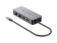Conceptronic ABBY24G USB-C-auf-Dual-Port-Gigabit-Netzwerkadapter mit 2-Port-USB-Hub