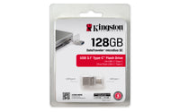 Kingston Technology DataTraveler microDuo 3C 128GB USB-Stick USB Type-A / USB Type-C 3.2 Gen 1 (3.1 Gen 1) Silber