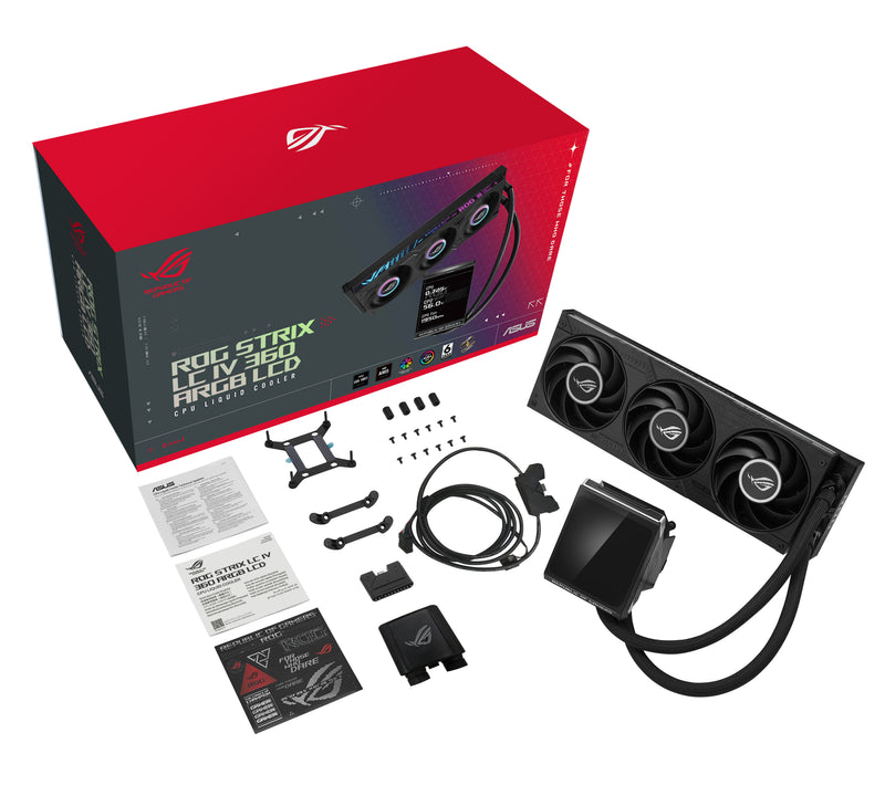 ASUS ROG Strix LC IV 360 ARGB LCD Prozessor Flüssigkeitskühlung 12 cm Schwarz