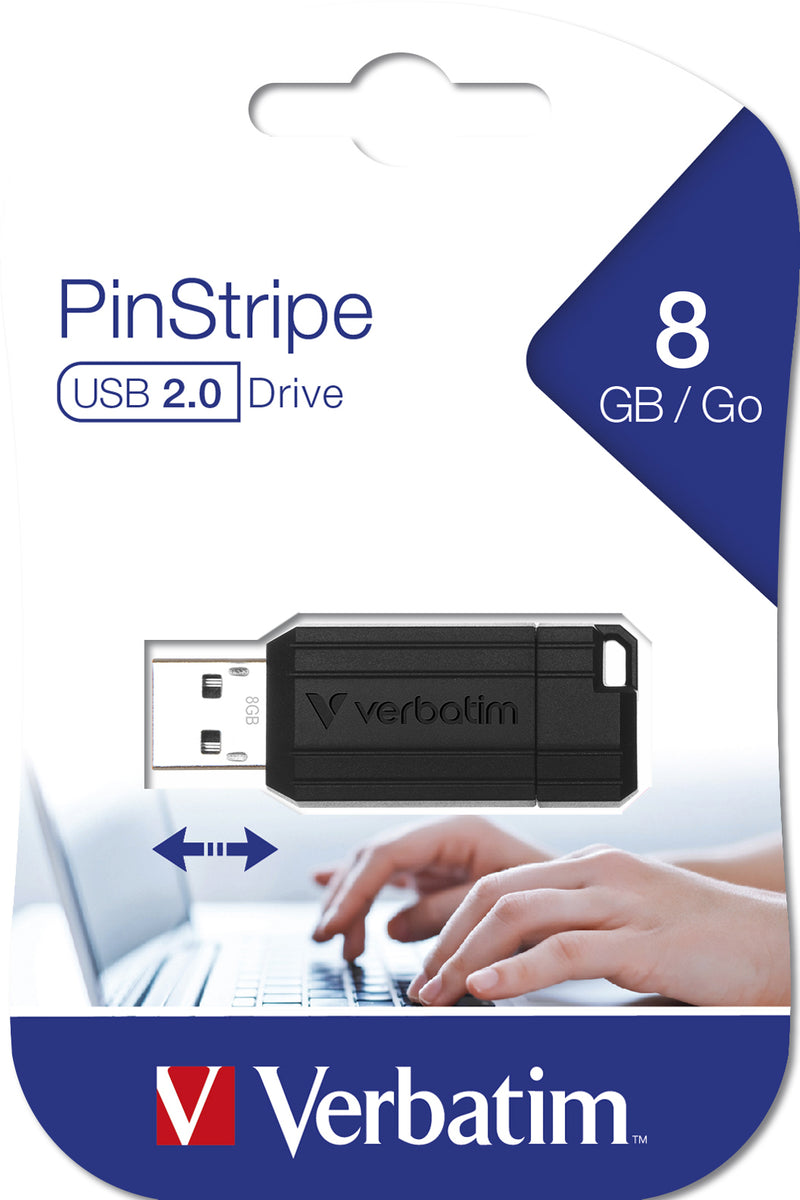 Verbatim PinStripe - USB-Stick 8 GB - Schwarz