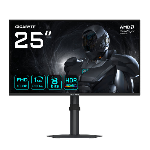 GIGABYTE G25F2 24,5" FHD Gaming-Monitor – 1920 x 1080, 200Hz, 1ms, 300 cd/m², DisplayHDR 10, HDMI 2.0, DisplayPort 1.4