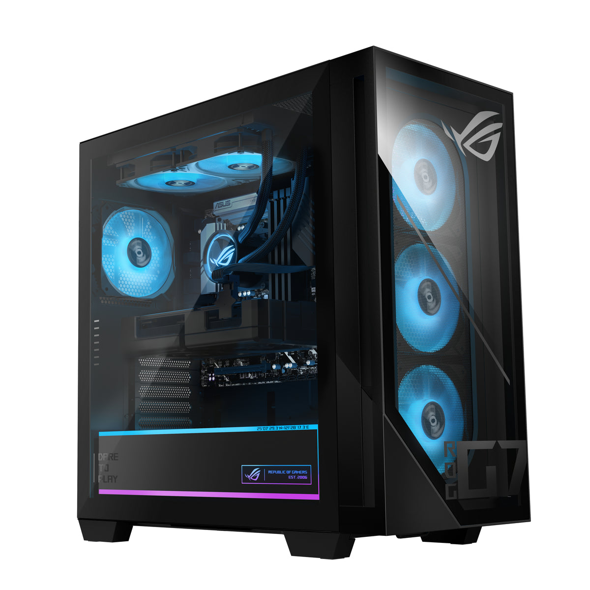 ASUS ROG G700 G700TF-7265KF577W Intel Core Ultra 7 265KF 32 GB DDR5-SDRAM 1 TB SSD NVIDIA GeForce RTX 5080 Windows 11 Home Tower PC Schwarz