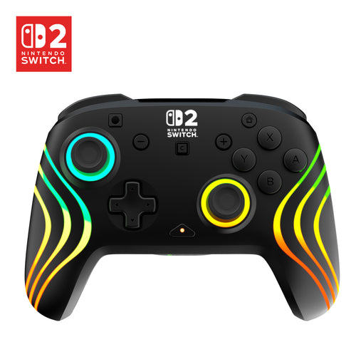 Turtle Beach Afterglow Wave Schwarz Kabelloser RGB-Gaming-Controller offiziell lizenziert für Nintendo Switch 2