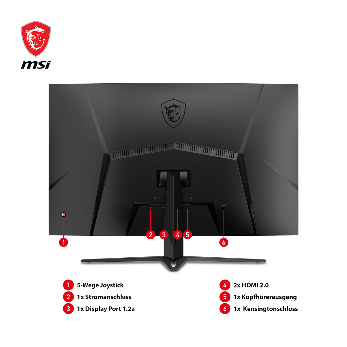 MSI G32C4XDE Computerbildschirm 80 cm (31.5") 1920 x 1080 Pixel Full HD Schwarz