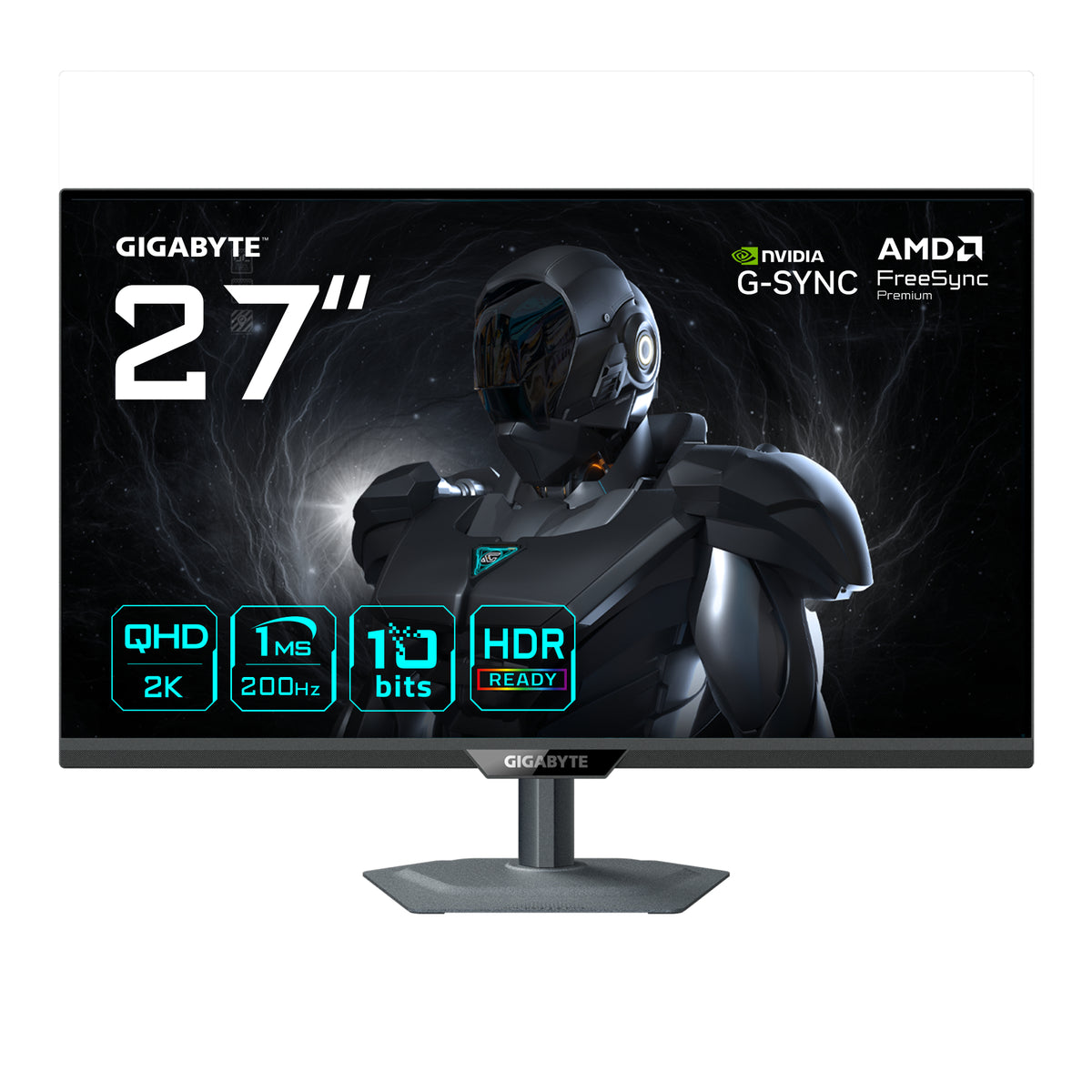 GIGABYTE G27Q2 27” 2K QHD Gaming-Monitor - 2560 x 1440, 200Hz, 1ms, 350 cd/m², G-Sync-kompatibel, FreeSync Premium, HDR10, HDMI 2.0, DisplayPort 1.4