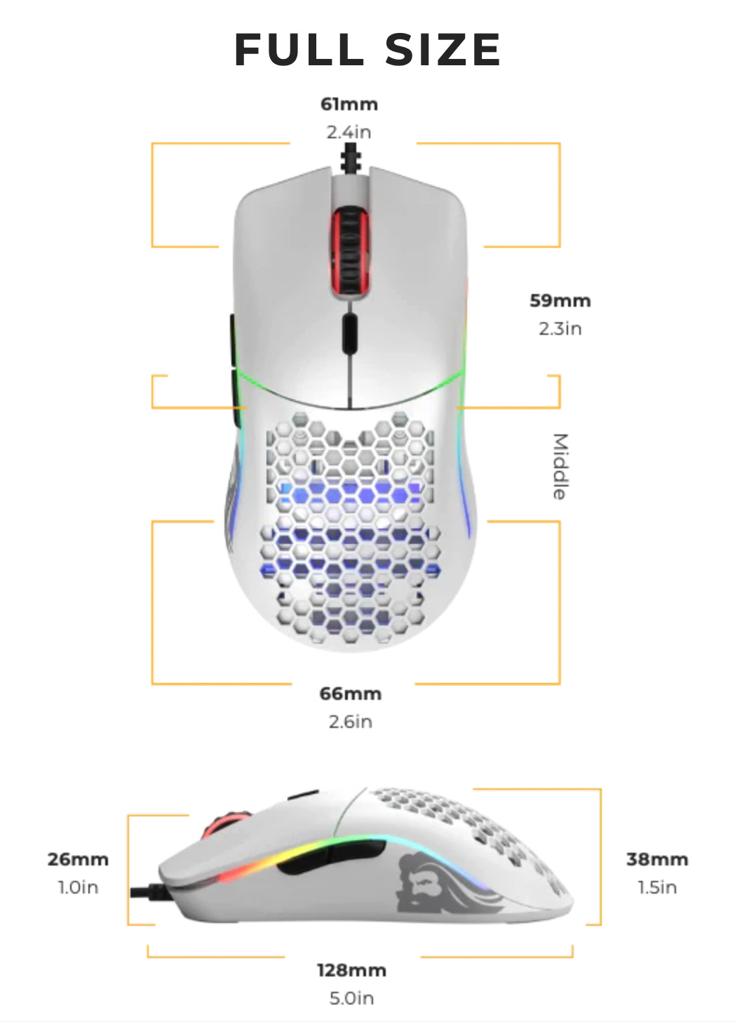 Glorious Gaming Model O Maus Rechts USB Typ-A Optisch 12000 DPI