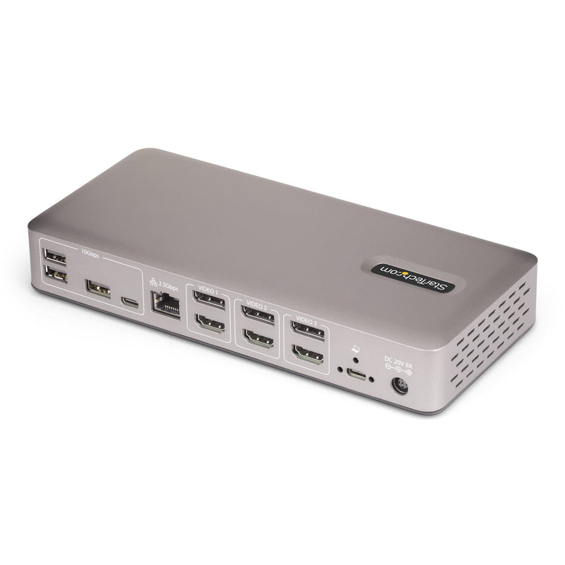 StarTech.com USB-C-Dockingstation(USB4), Dreifach 4K60Hz-Monitore DisplayPort oder HDMI, 100W Laptop-Ladung, 2,5GbE, Notebook Dock, Thunderbolt 4, Nicht für macOS, Treiberlos