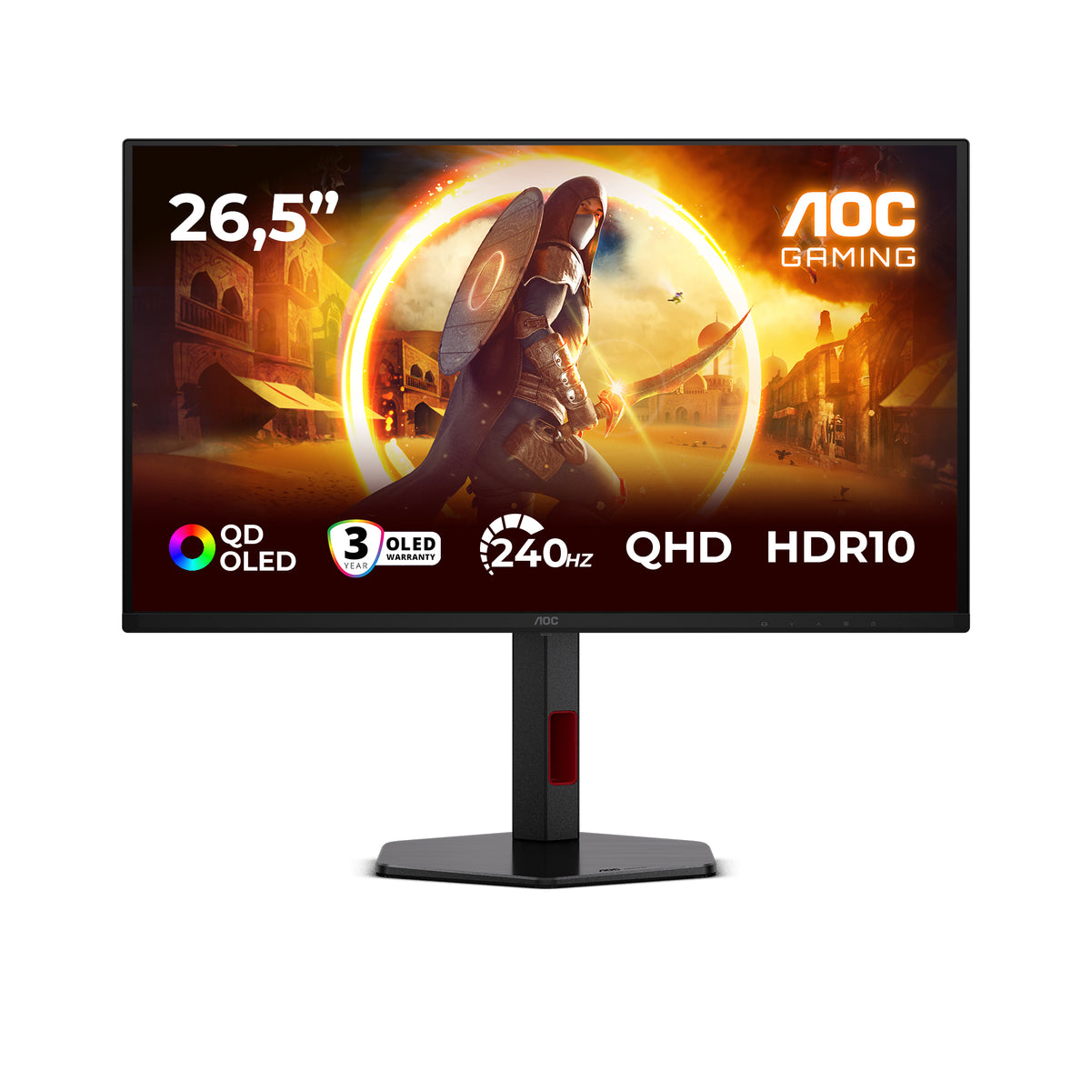 AOC G4 Q27G4ZDR Computerbildschirm 67,3 cm (26.5") 2560 x 1440 Pixel Quad HD QD-OLED Schwarz, Rot
