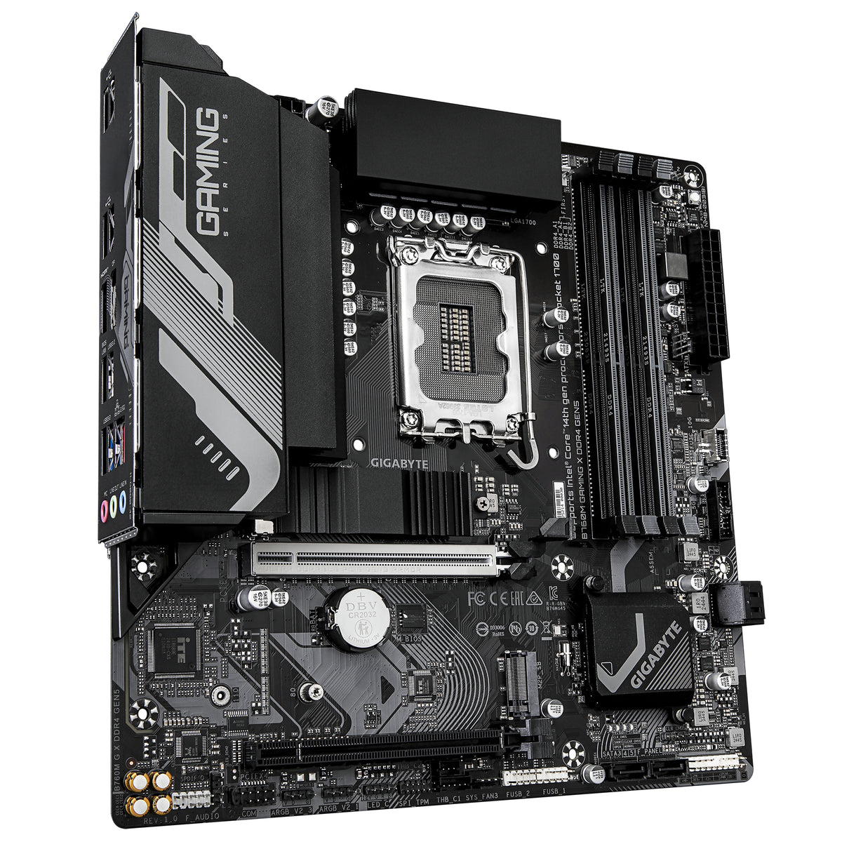 GIGABYTE B760M GAMING X DDR4 GEN5 Mainboard – Unterstützt Intel Core Prozessoren der 14. Generation, 8+1+1 Phasen VRM, bis zu 3200 MHz DDR4, 2 x PCIe 4.0 M.2, 2.5 GbE LAN, USB 3.2 Gen 1