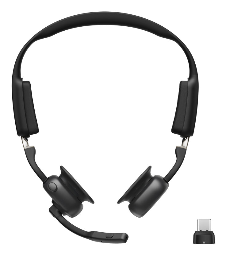 SHOKZ Openmeet Kopfhörer Kabellos Ohrbügel Büro/Callcenter USB Typ-C Bluetooth Schwarz