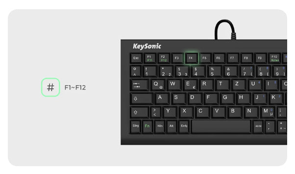 KeySonic ACK-3401U (UK) Super-Mini-Tastatur, SoftSkin, USB, schwarz