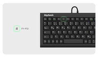 KeySonic ACK-3401U (UK) Super-Mini-Tastatur, SoftSkin, USB, schwarz