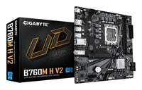 GIGABYTE B760M H V2 Mainboard - Unterstützt Intel Core Prozessoren der 14. Generation, digitales 5+1+1-Phasen-VRM, bis zu 8000MHz DDR5 (O.C.), 1xPCIe 4.0 M.2, 1GbE LAN, USB 3.2 Gen1