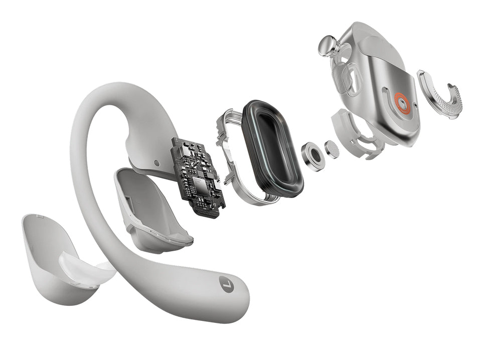 SHOKZ OpenFit 2+ Kopfhörer Kabellos Ohrbügel, im Ohr Anrufe/Musik Bluetooth Grau