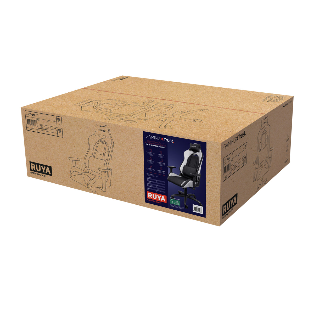 Trust GXT 714 RUYA Universal-Gamingstuhl Schwarz, Weiß