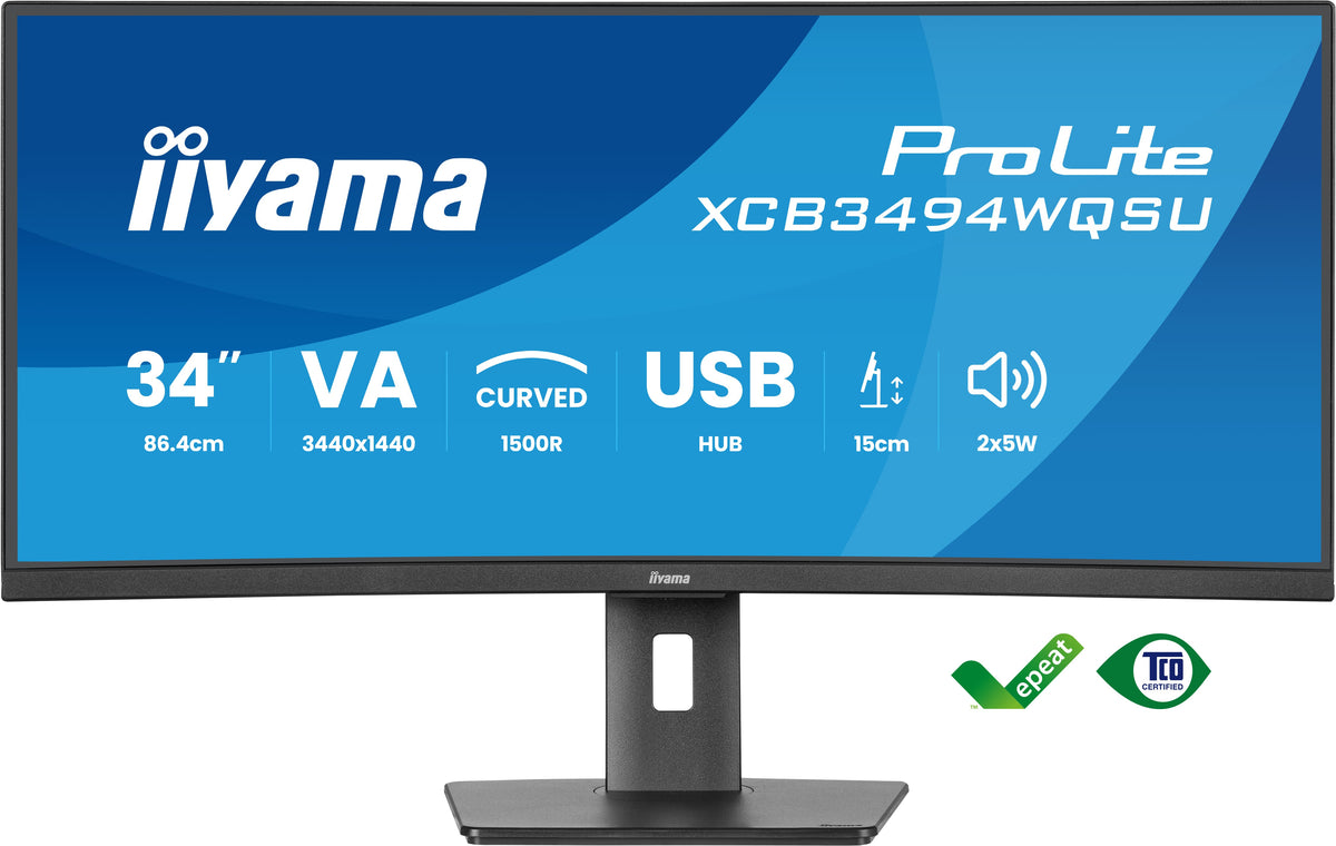 iiyama ProLite XCB3494WQSU-B1 Computerbildschirm 86,4 cm (34") 3440 x 1440 Pixel UltraWide Quad HD LED Schwarz
