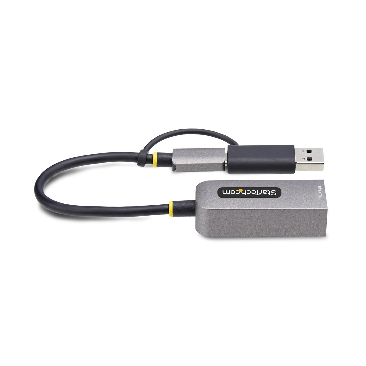 StarTech.com 2.5GbE USB C Ethernet Adapter mit USB-A Adapter, USB-C LAN-RJ45 Netzwerkadapter, USB 3.1 Typ-C 2.5Gb NIC, Thunderbolt & USB4 Kompatibel, Windows & Mac
