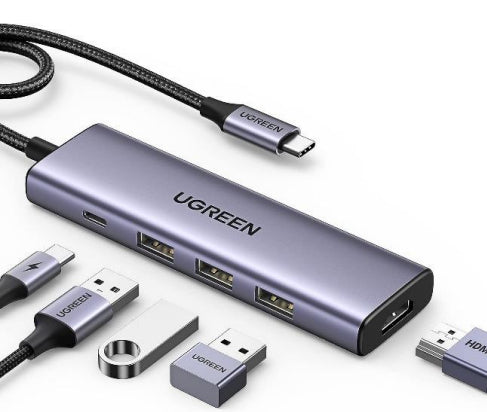 Ugreen 15596 laptop-dockingstation & portreplikator Kabelgebunden USB 3.2 Gen 1 (3.1 Gen 1) Type-A + Type-C Aluminium