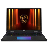 MSI Titan 18 HX AI A2XWJG-656 Intel Core Ultra 9 285HX Laptop 45,7 cm (18") UHD+ 64 GB DDR5-SDRAM 6 TB SSD NVIDIA GeForce RTX 5090 Wi-Fi 7 (802.11be) Windows 11 Pro Schwarz