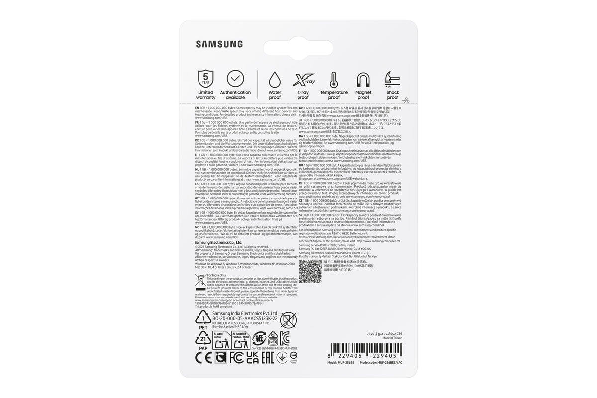 Samsung MUF-256BE USB-Stick 256 GB USB Typ-A 3.2 Gen 1 (3.1 Gen 1) Silber