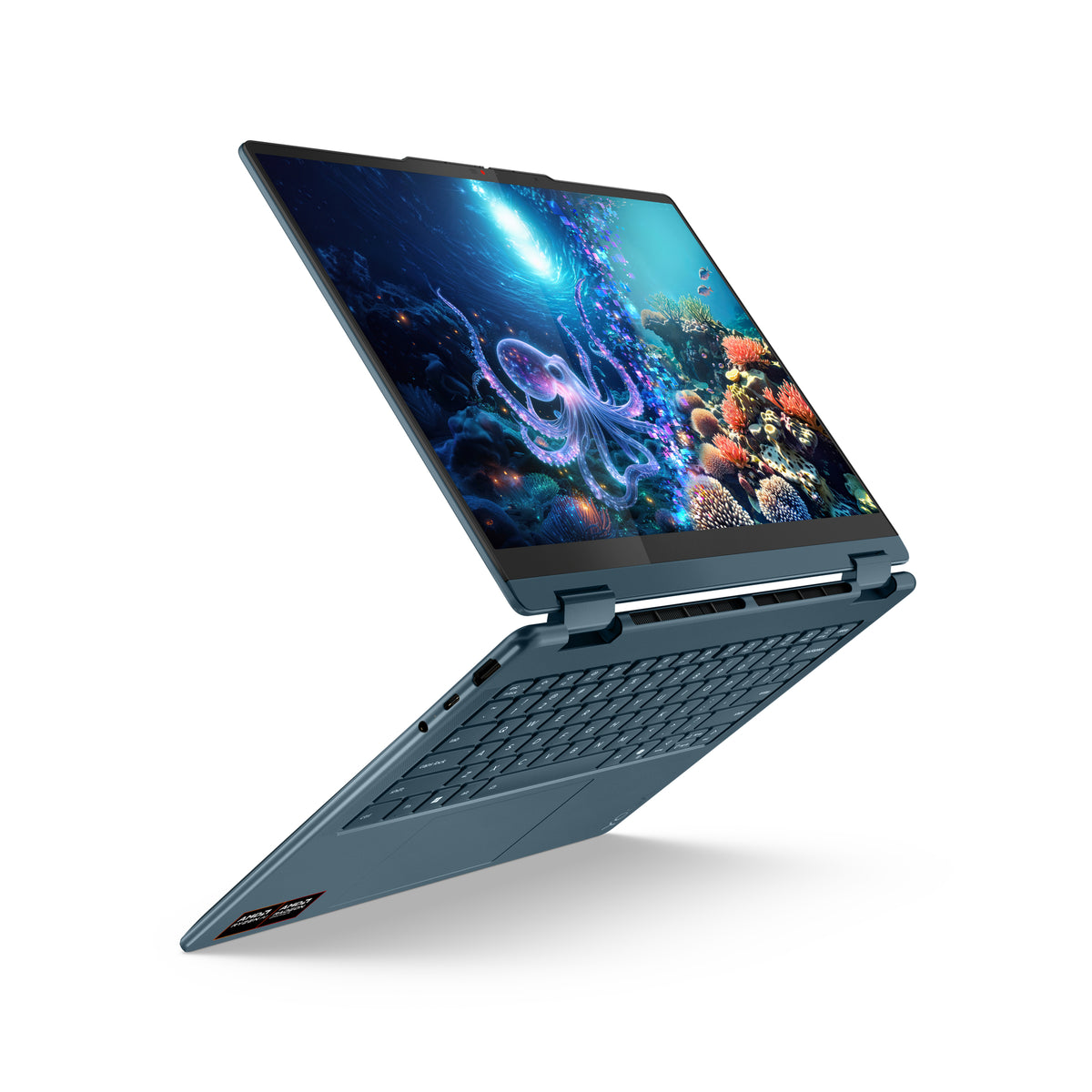 Lenovo Yoga 7 2-in-1 14AKP10 Copilot+ PC AMD Ryzen AI 5 340 Hybrid (2-in-1) 35,6 cm (14") Touchscreen WUXGA 16 GB LPDDR5x-SDRAM 512 GB SSD Wi-Fi 7 (802.11be) Windows 11 Home Türkis Deutsch