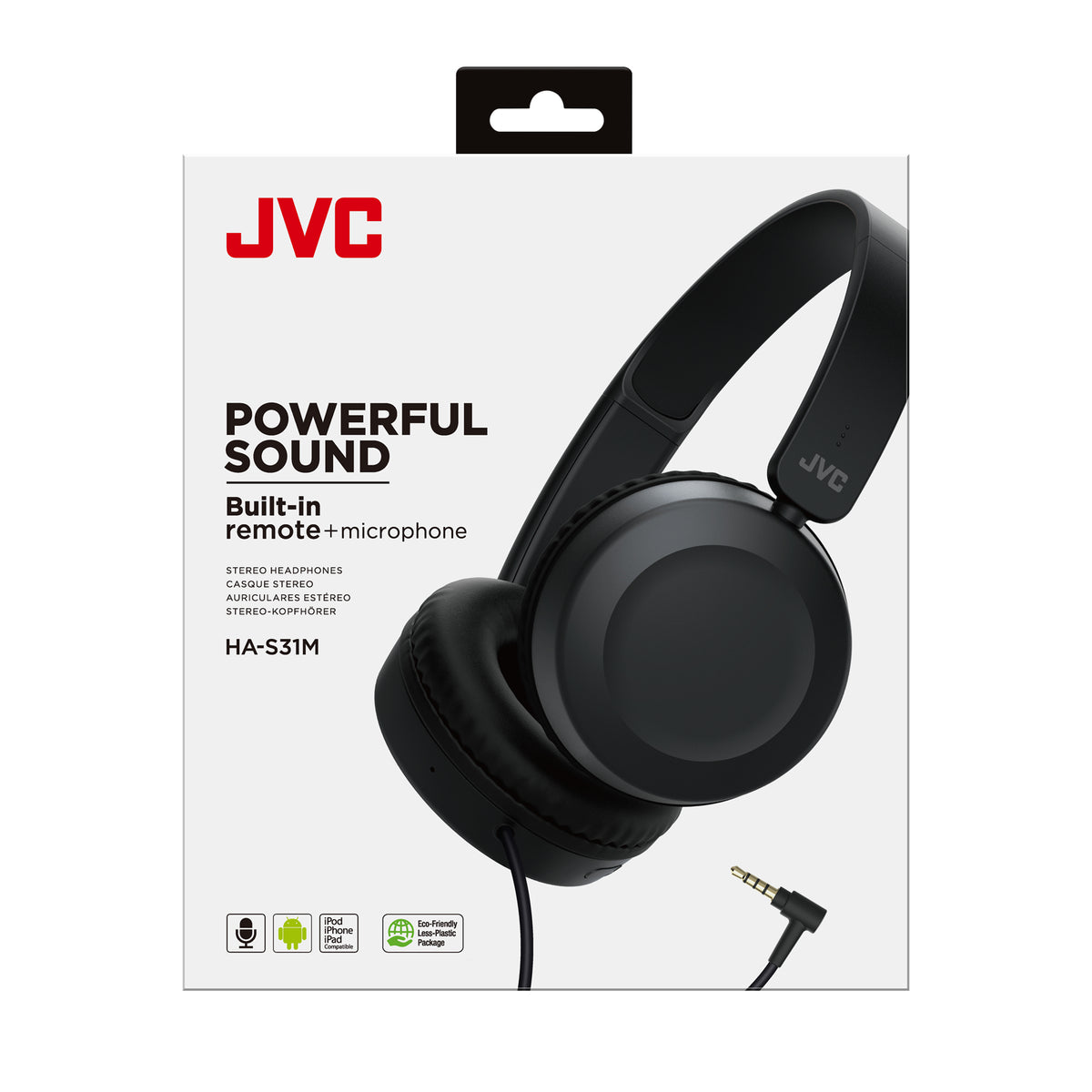 JVC HA-S31M-B Kopfhörer Kabelgebunden Kopfband Anrufe/Musik Schwarz