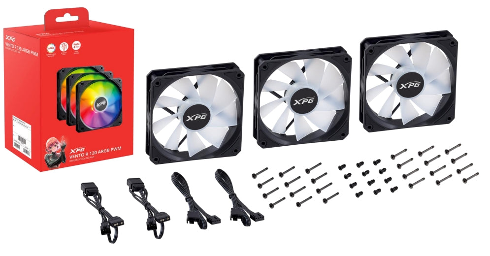 XPG VENTO 120 ARGB PWM (3er-Packung) Schwarz