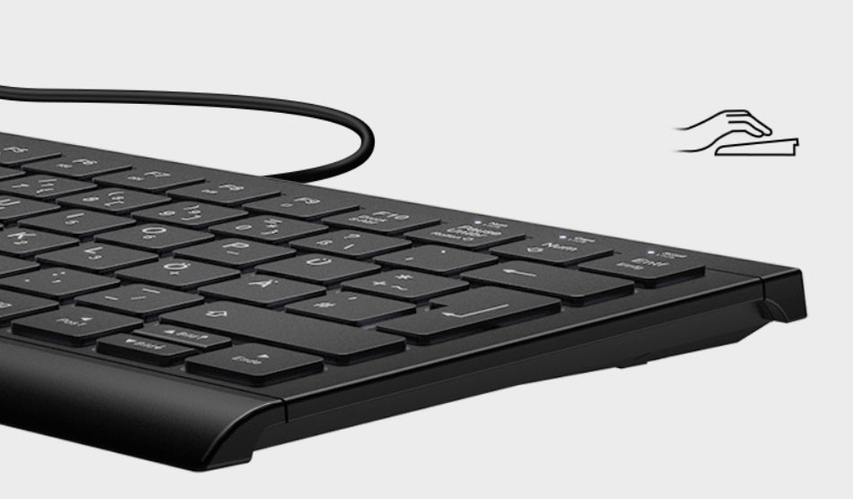 KeySonic KSK-5010ELC (DE) Mini Tastatur, Hintergrundbeleuchtung, integrierter Nummernblock, Combo, schwarz