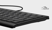 KeySonic KSK-5010ELC (DE) Mini Tastatur, Hintergrundbeleuchtung, integrierter Nummernblock, Combo, schwarz