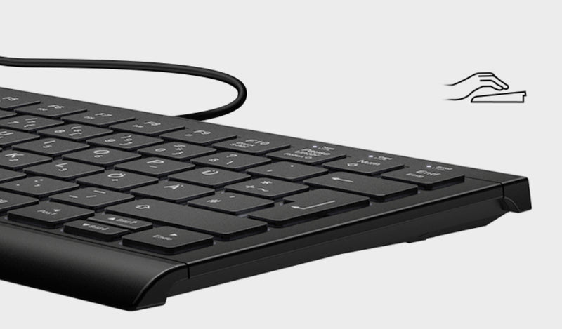 KeySonic KSK-5010ELC (DE) Mini Tastatur, Hintergrundbeleuchtung, integrierter Nummernblock, Combo, schwarz