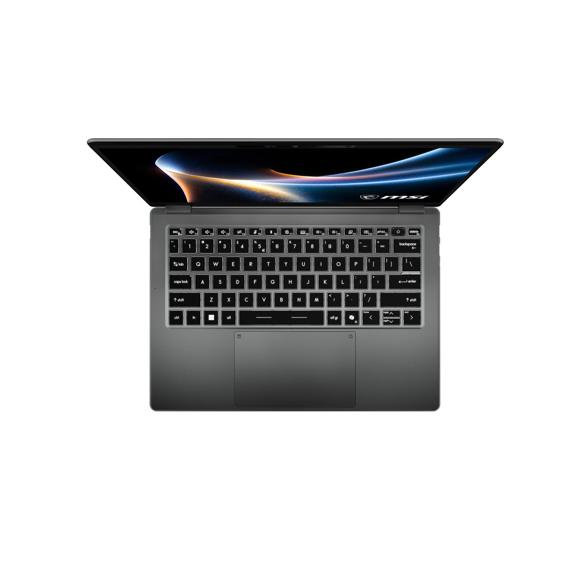 MSI Prestige 14 AI+ D3MG-016FR Copilot+ PC Intel Core Ultra 9 386H Laptop 35,6 cm (14") Full HD+ 32 GB LPDDR5x-SDRAM 1 TB SSD Wi-Fi 7 (802.11be) Windows 11 Home Grau Französisch