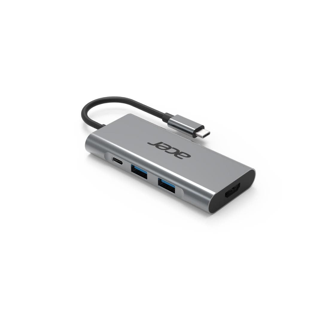 Acer GP.DCK11.00N laptop-dockingstation & portreplikator Kabelgebunden USB 3.2 Gen 1 (3.1 Gen 1) Type-C Silber
