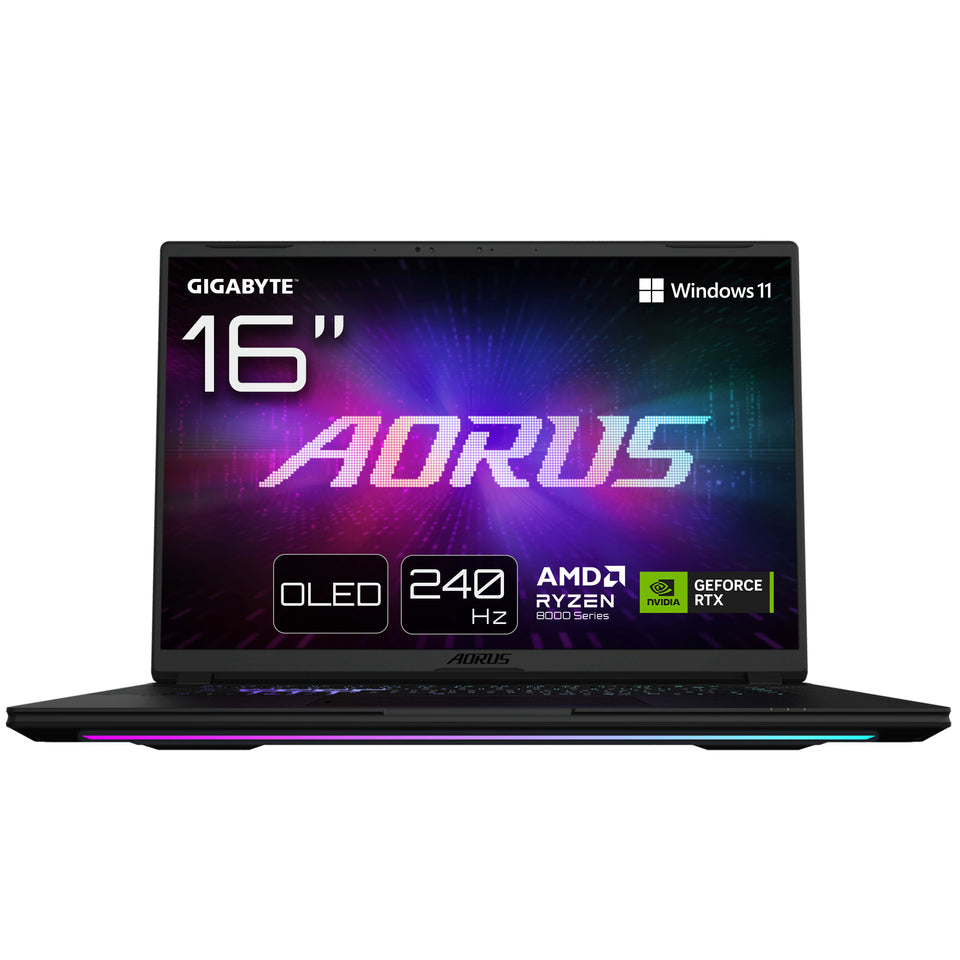 GIGABYTE AORUS MASTER 16 Gaming Laptop - 16.0", 240Hz OLED, AMD Ryzen 9 8940HX, RTX 5070 Ti GPU, 32GB DDR5 5600MHz, 1 x Gen4 1TB SSD, Windows 11 Pro, 2-Year Warranty, AORUS MASTER 16 8XJJ4DEE64SP