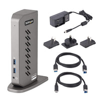 StarTech.com USB-C USB-A-Dock - Hybrid Universal USB 3.0 Dockingstation für USB-C- oder USB-A-Laptop - Dual-Monitor 4K 60Hz HDMI / DisplayPort - 6x USB-A, GbE - USB 5Gbps - Windows/Mac