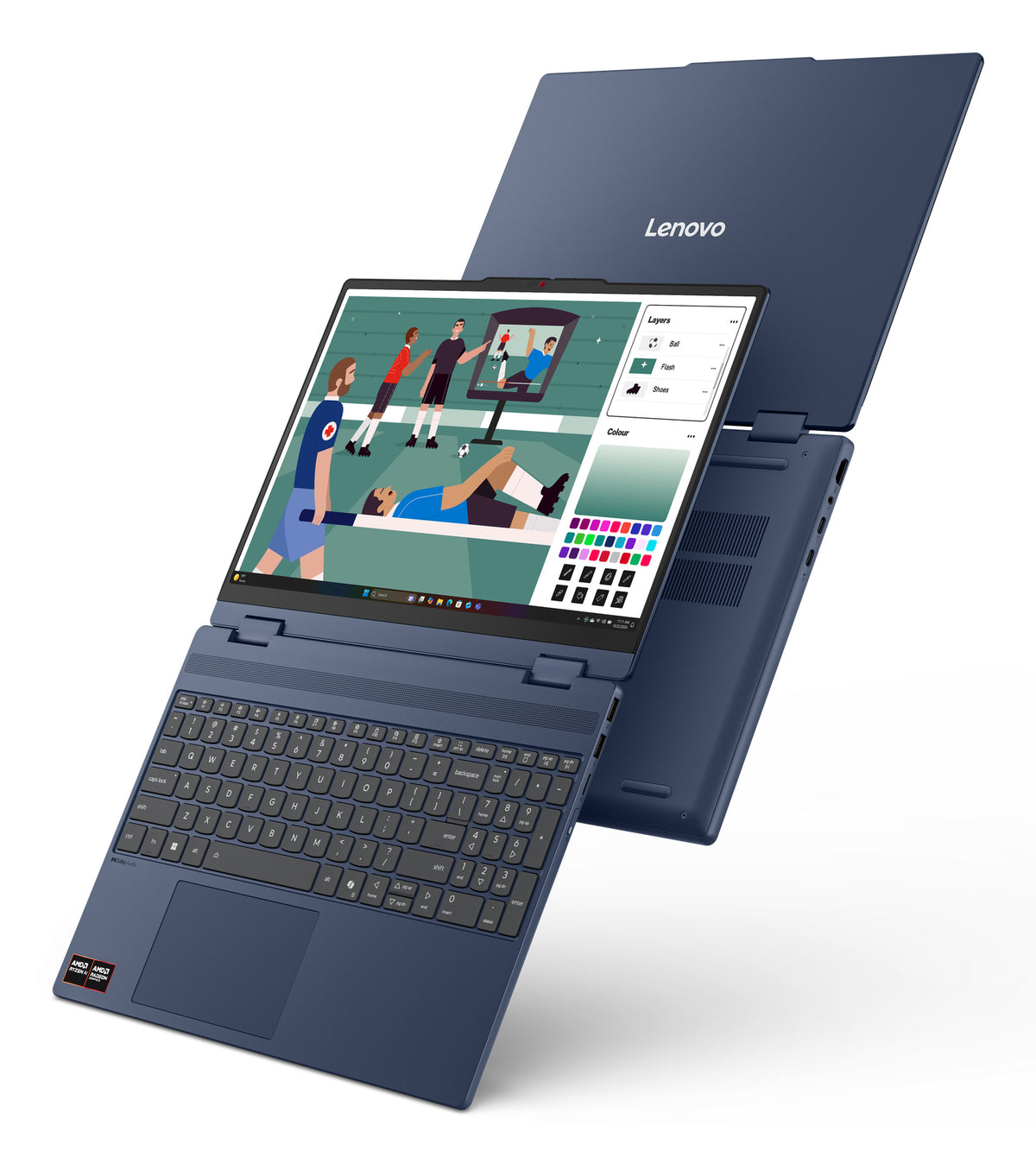 Lenovo IdeaPad 5 2-in-1 15AGP11 Copilot+ PC AMD Ryzen AI 5 430 Hybrid (2-in-1) 38,9 cm (15.3") Touchscreen WUXGA 16 GB DDR5-SDRAM 512 GB SSD Wi-Fi 7 (802.11be) Windows 11 Home Blau Deutsch