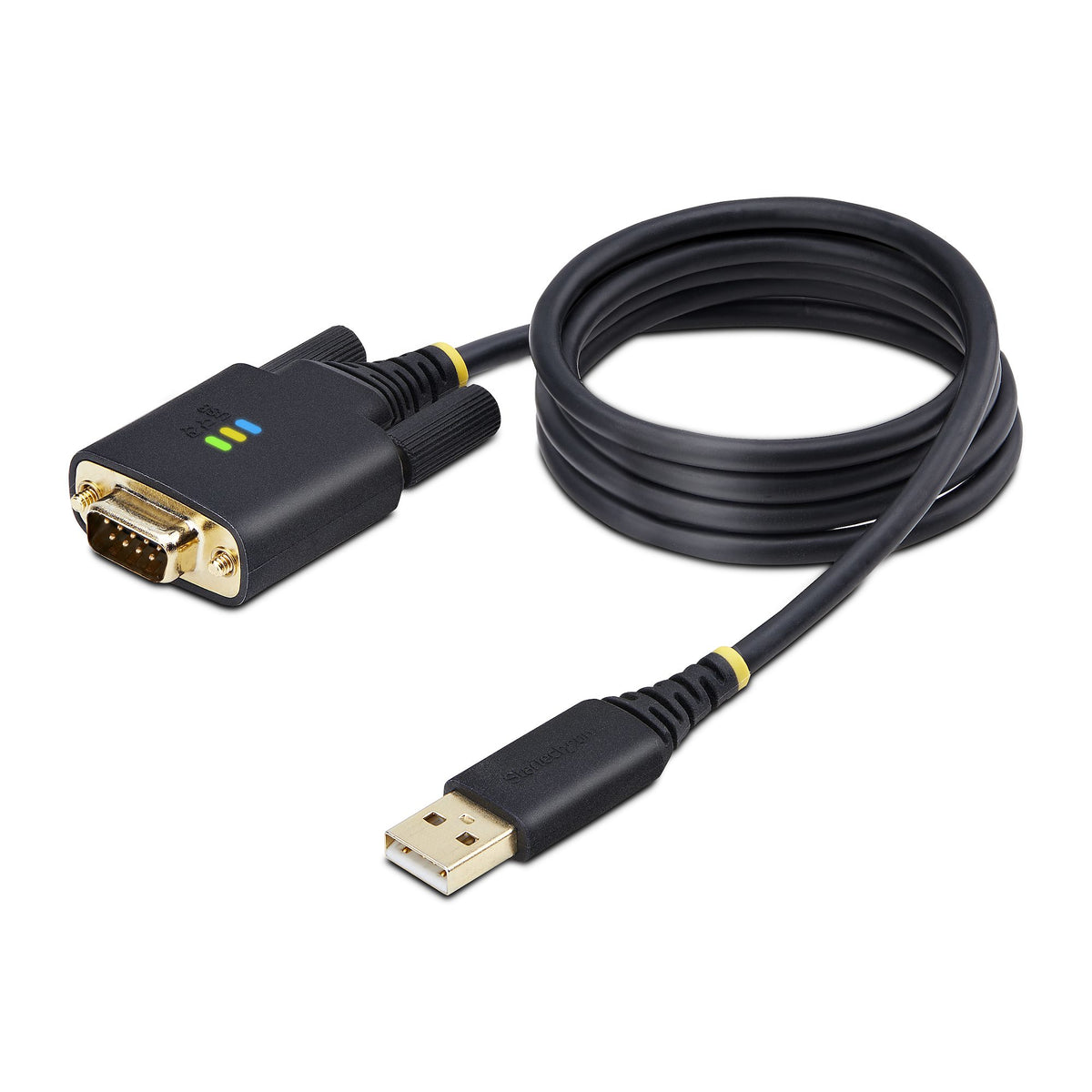 StarTech.com 1m USB Seriell Adapterkabel, USB-A auf DB9 RS232, FTDI, COM Retention, LED, wechselbare DB9 Schrauben und Muttern, ESD-Schutz, Windows, macOS und Linux