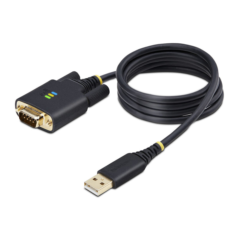 StarTech.com 1m USB Seriell Adapterkabel, USB-A auf DB9 RS232, FTDI, COM Retention, LED, wechselbare DB9 Schrauben und Muttern, ESD-Schutz, Windows, macOS und Linux