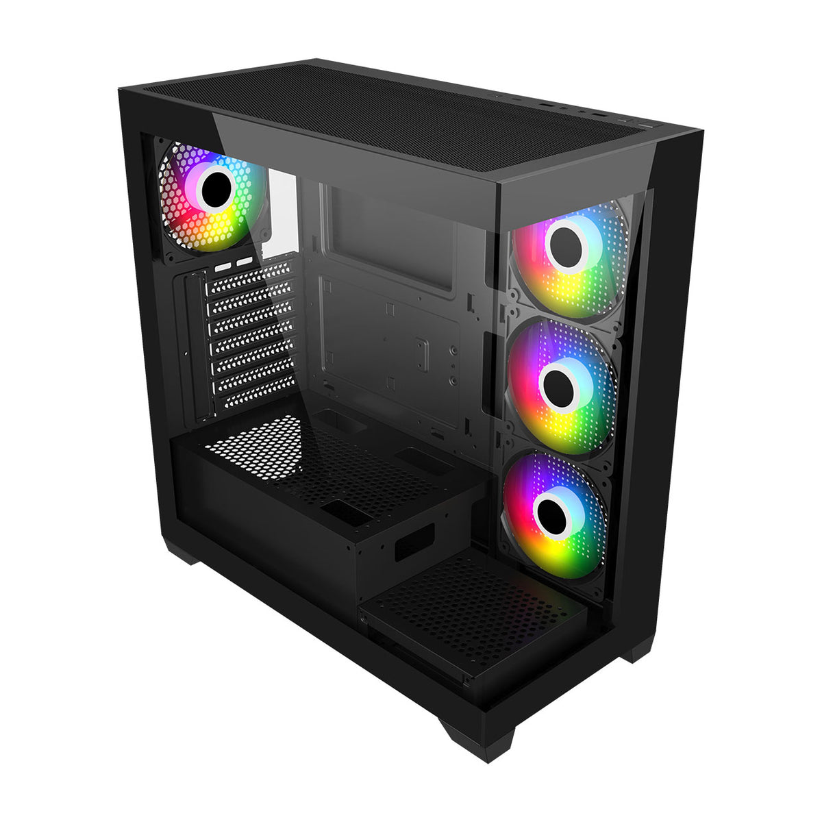 FSP M340-BA Gehäuse Midi Tower mITX, mATX, ATX Schwarz ARGB