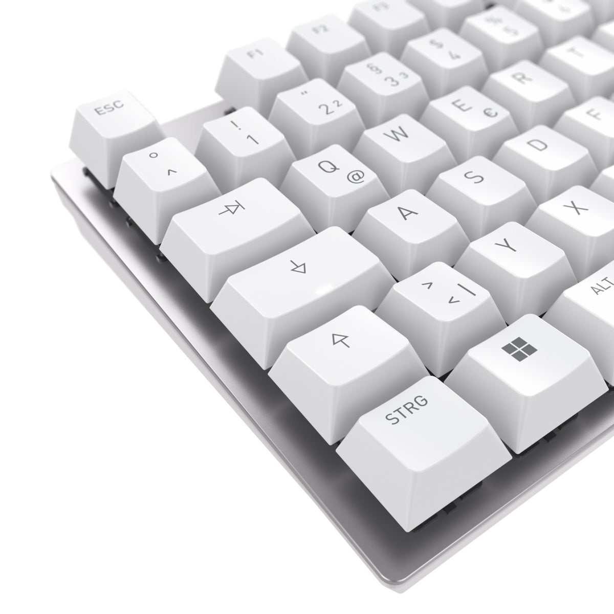 CHERRY KC 200 MX Tastatur Universal USB QWERTZ Deutsch Silber, Weiß