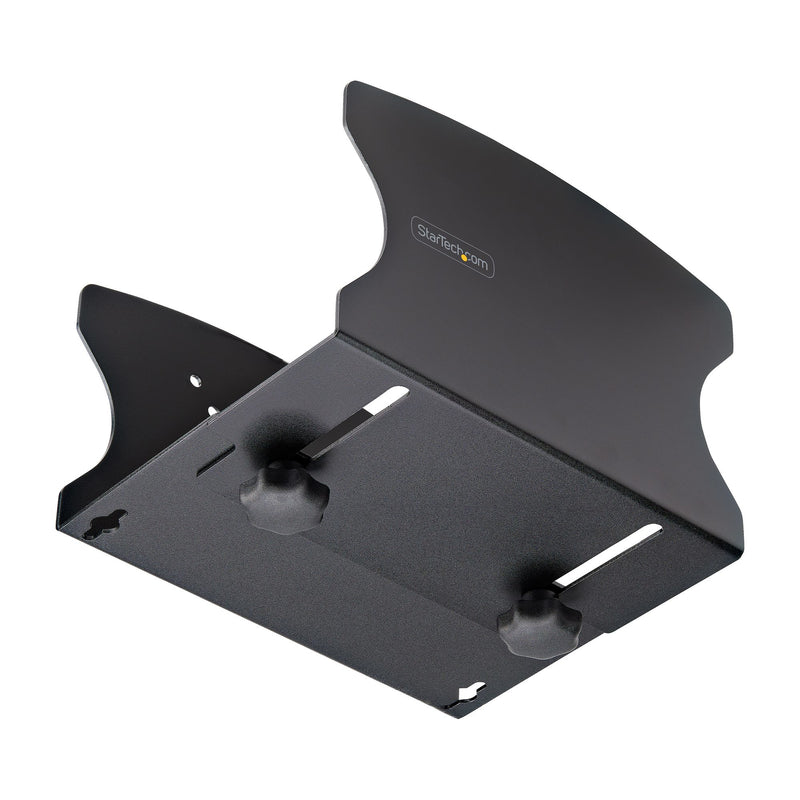 StarTech.com PC-Wandhalterung, für Computer bis zu 18 kg, werkzeuglos Verstellbare Breite (50 bis 200 mm), PC Wandmontage für Mini PC/Tower, Computer Wand-/Schreibtischhalterung