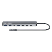Manhattan 181167 laptop-dockingstation & portreplikator Kabelgebunden USB 3.2 Gen 2 (3.1 Gen 2) Type-C Grau