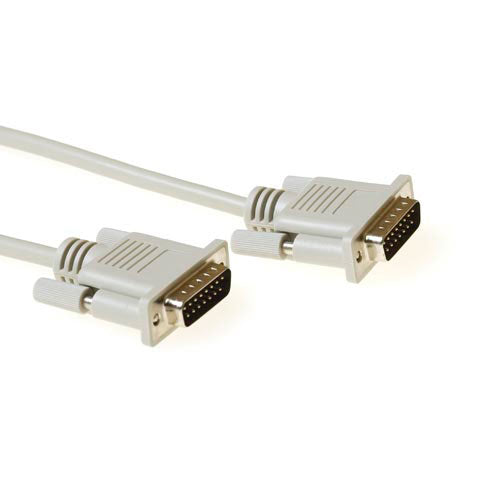 ACT 5.0m D-sub, M/M Serien-Kabel Elfenbein 5 m 15 pin D-sub
