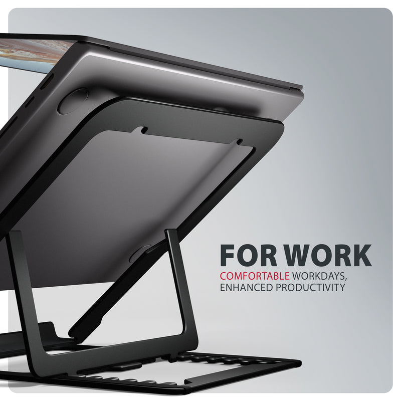 Axagon STND-LAB Laptop-Ständer, höhenverstellbar, faltbar, Aluminium Laptop- & Tablet-Ständer Schwarz 43,9 cm (17.3")