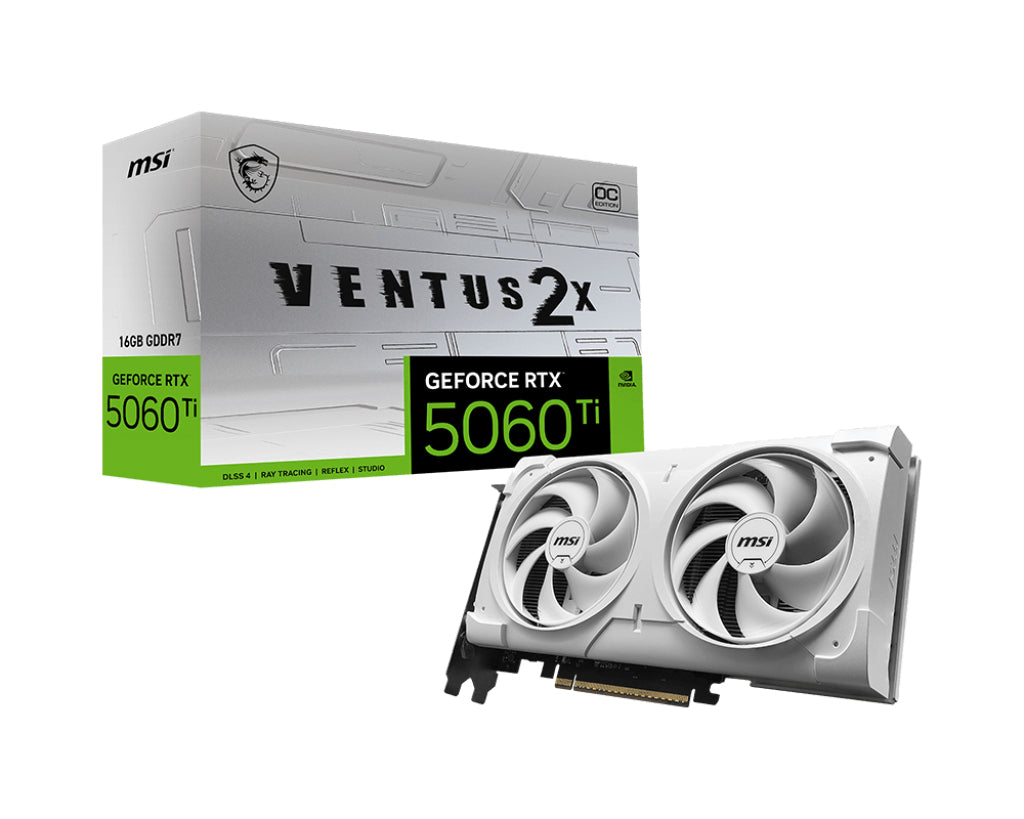 MSI VENTUS GEFORCE RTX 5060 TI 16G 2X OC WHITE PLUS Grafikkarte NVIDIA 16 GB GDDR7